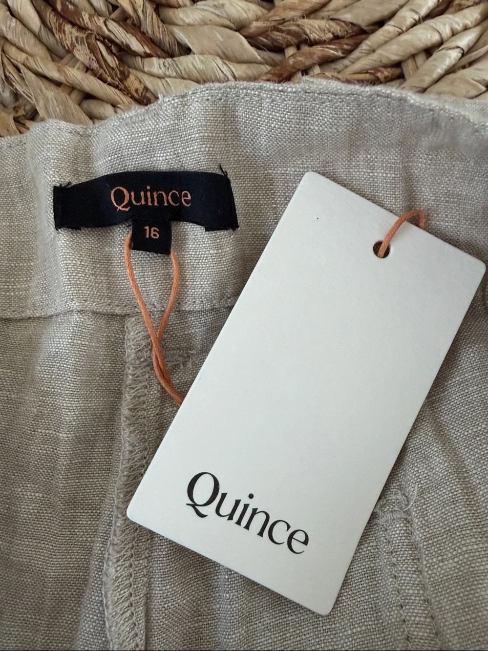 Quince NWT European Linen Patch Pocket Wide Leg Pant
